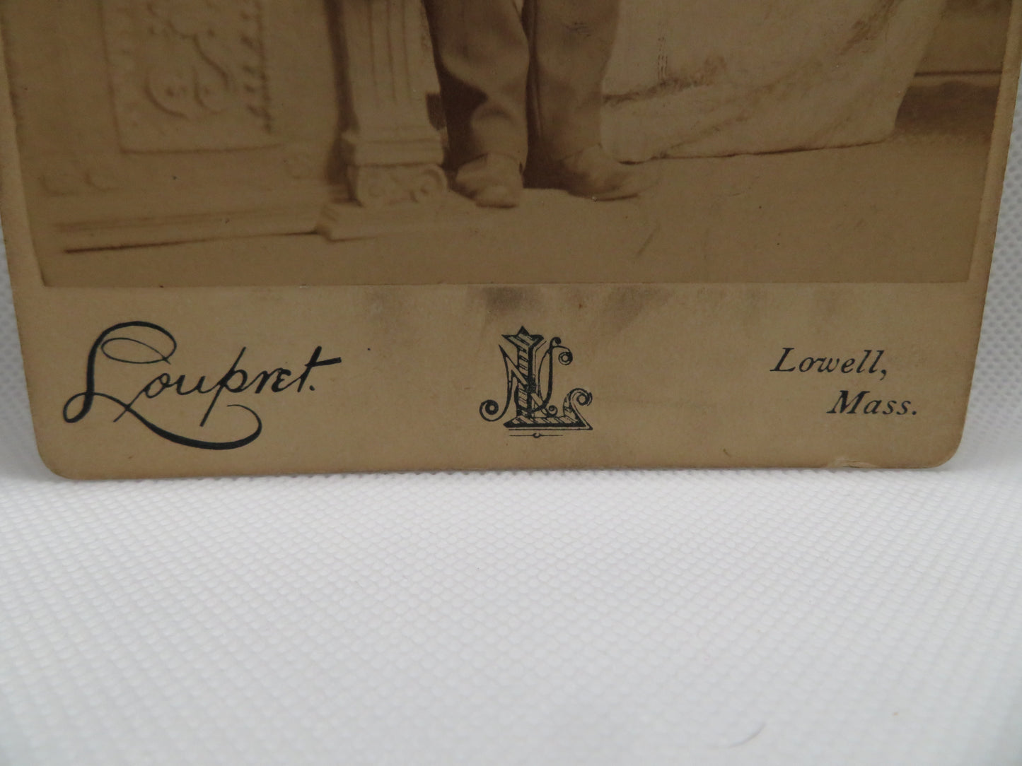 1800s Loupret Cabinet Card of Man with Mustache from Lowell Massachusetts
