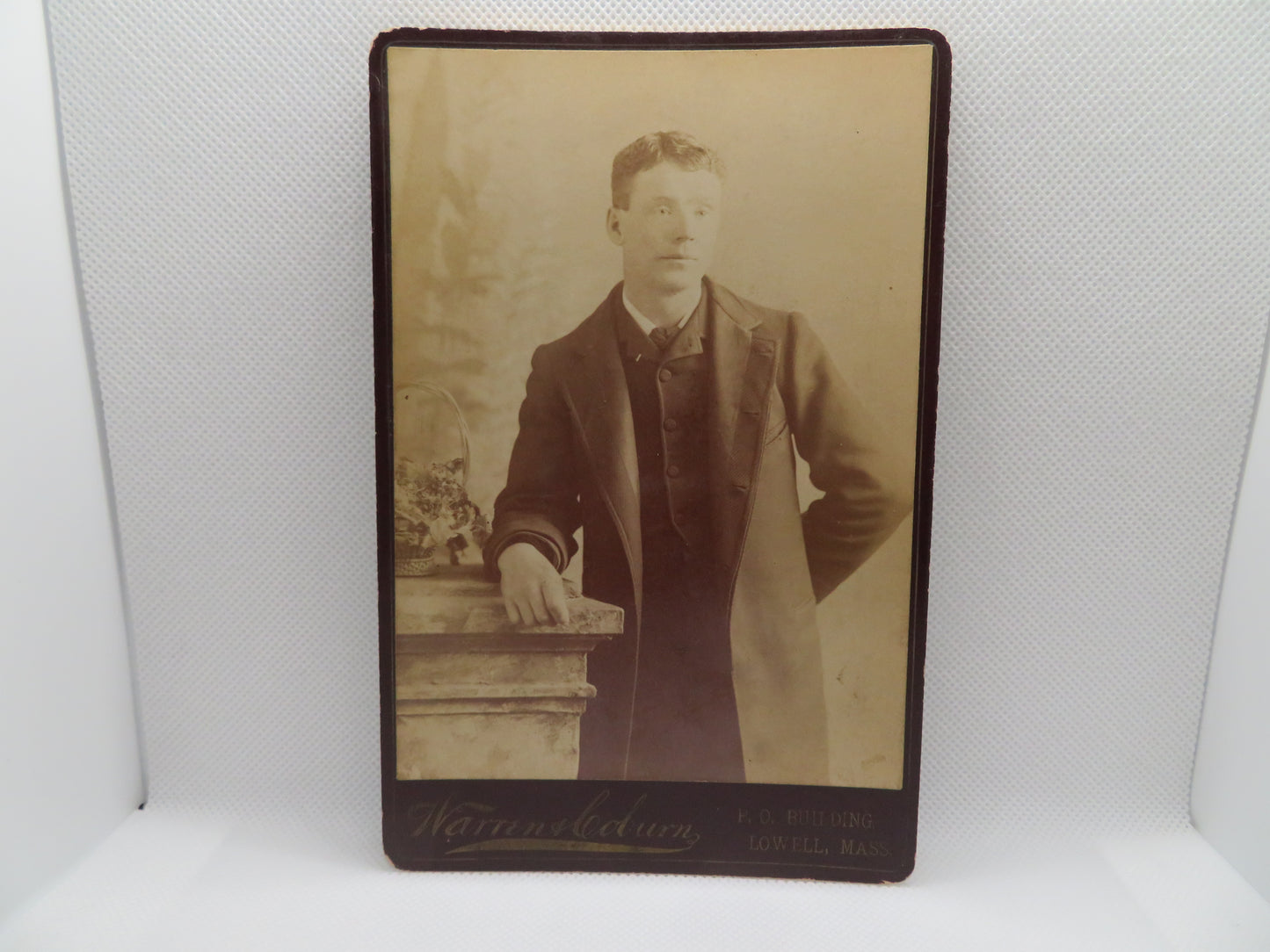 1800s Warren & Bobert Cabinet Card of Man from Lowell Massachusetts