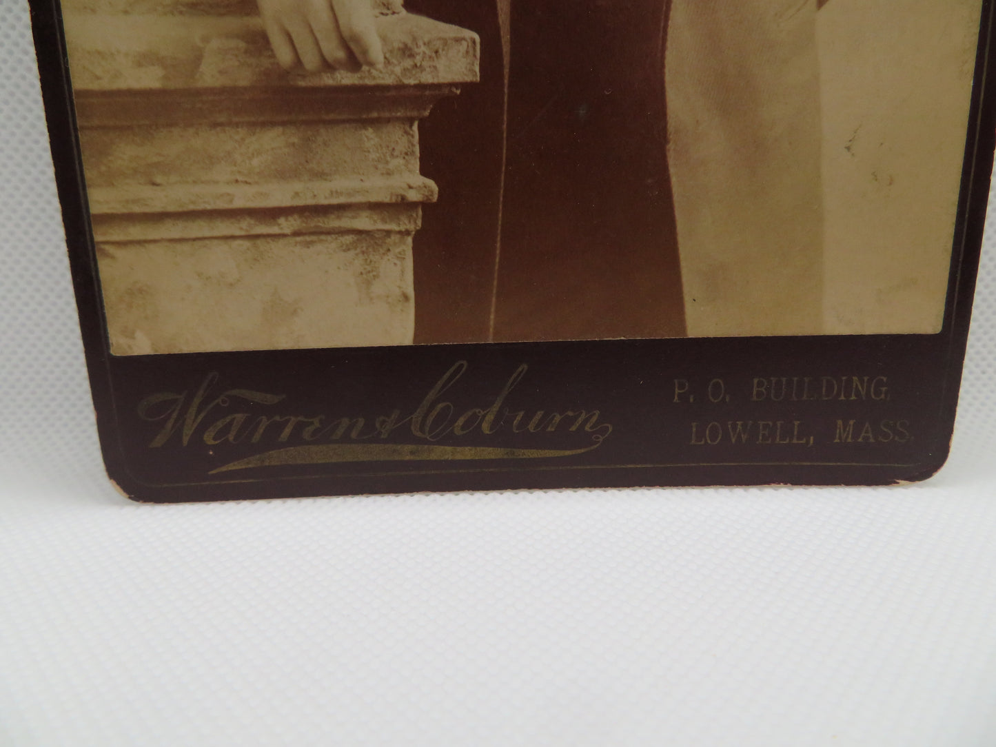 1800s Warren & Bobert Cabinet Card of Man from Lowell Massachusetts