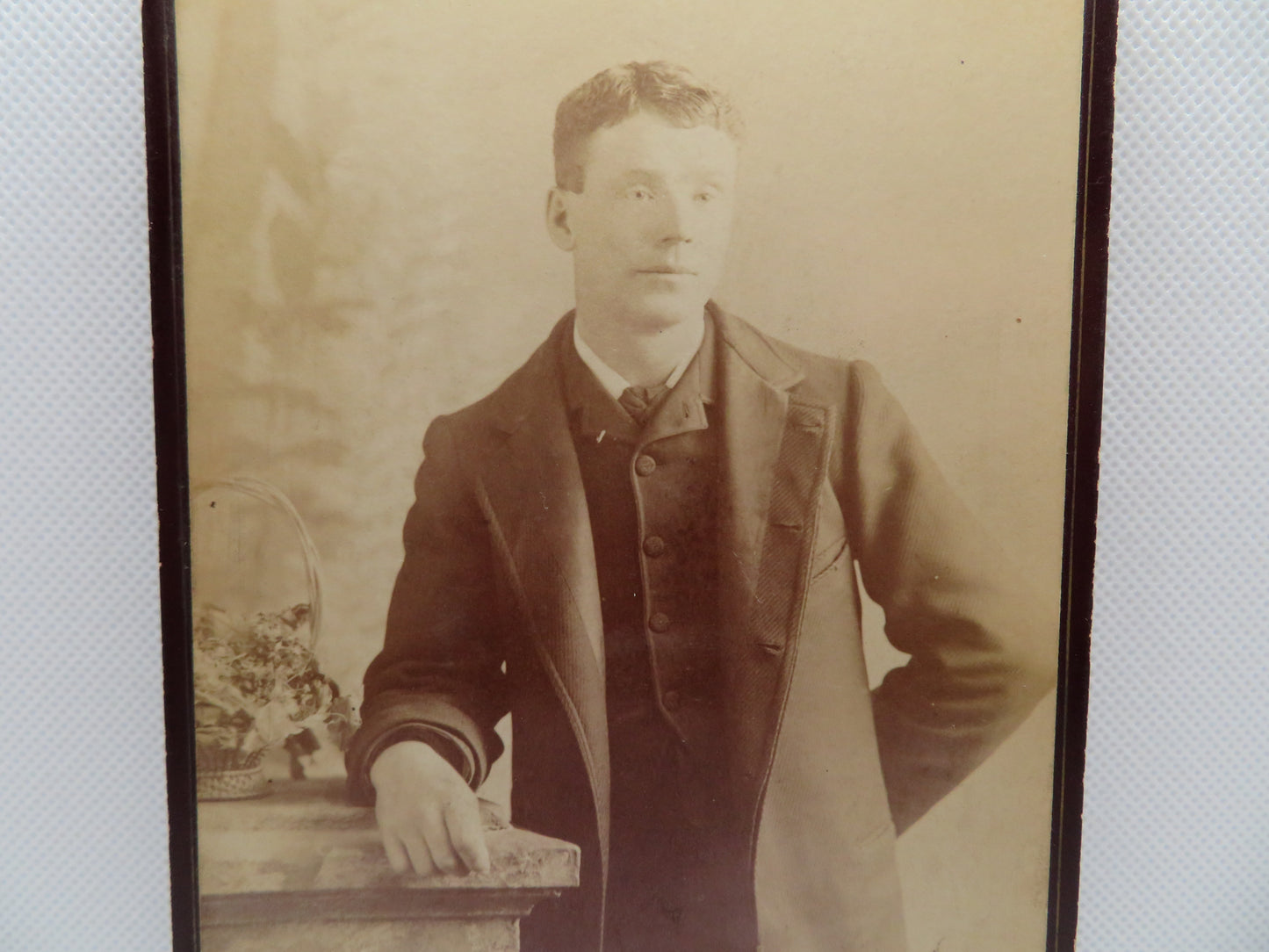 1800s Warren & Bobert Cabinet Card of Man from Lowell Massachusetts