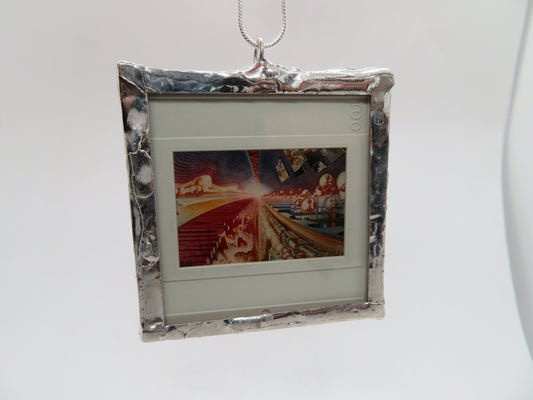 Psychedelic Cityscape Art 1960s - 70s Slide Pendant