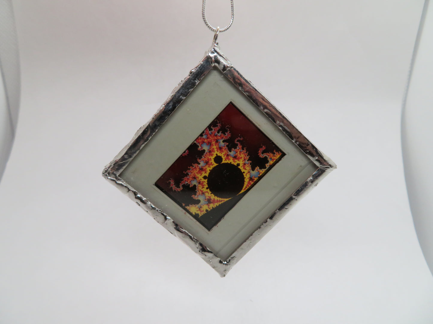 Psychedelic Mandelbrot Set Fractal Image 1980s Slide Pendant