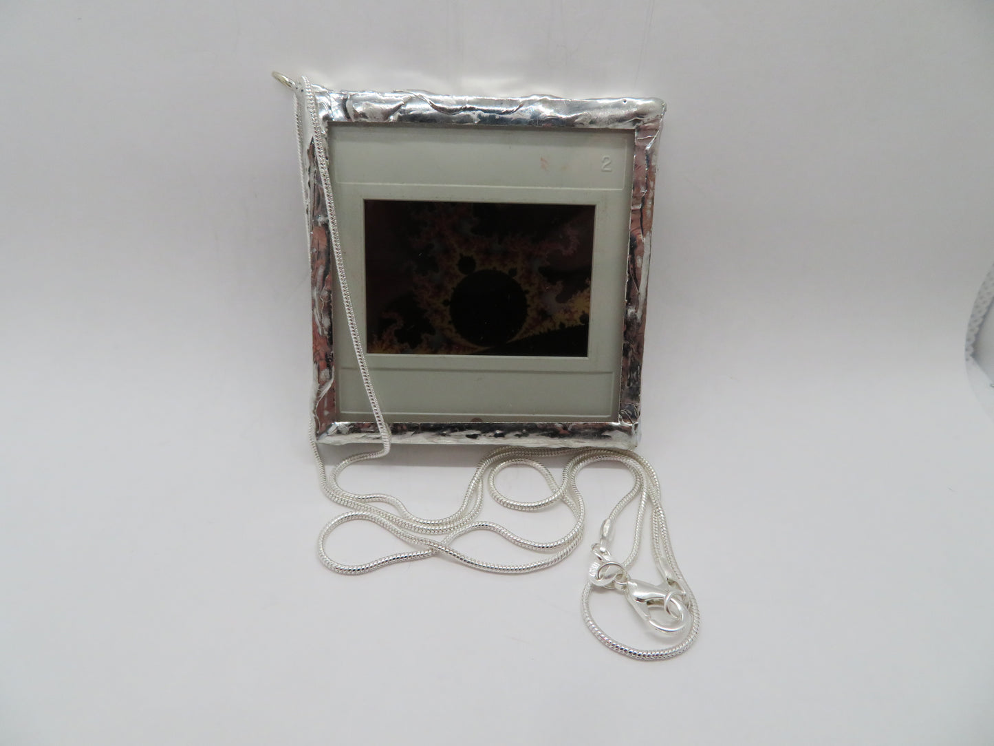 Psychedelic Mandelbrot Set Fractal Image 1980s Slide Pendant