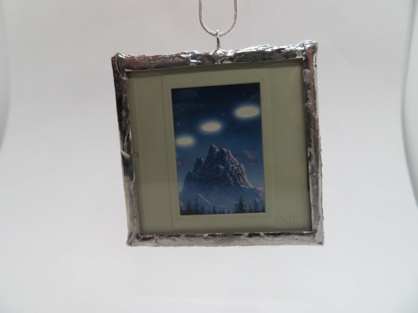Sci Fi 1960s -70s Mountain Scene Slide Pendant