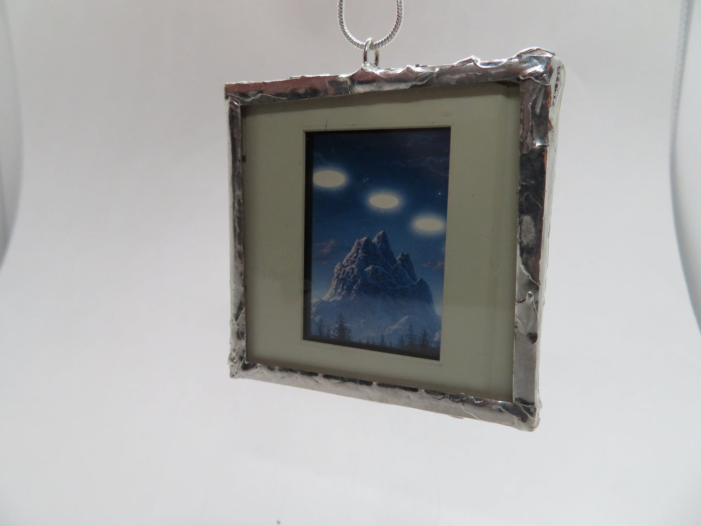 Sci Fi 1960s -70s Mountain Scene Slide Pendant