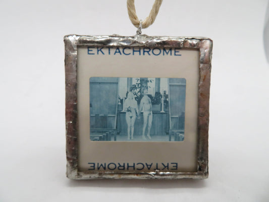 Slide Pendant of Nudist Couple getting Married