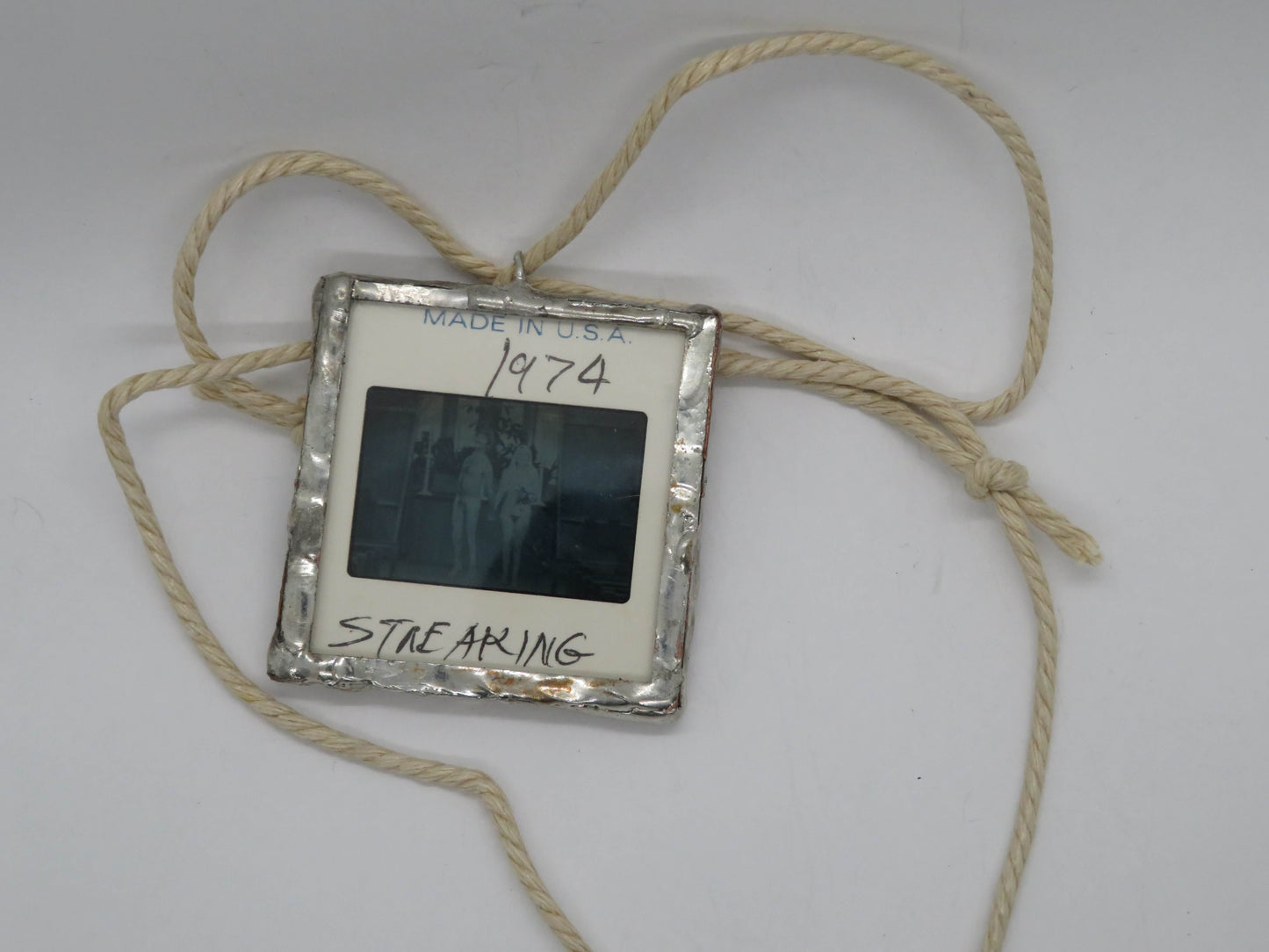 Slide Pendant of Nudist Couple getting Married